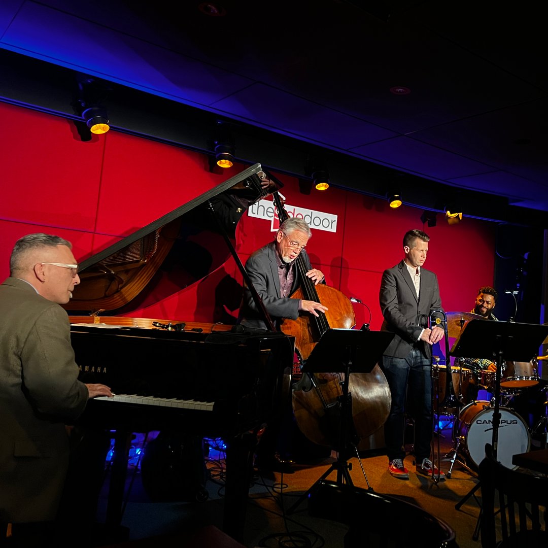 UConnArts's tweet photo. Last weekend our UConn Jazz Faculty Quartet performed to a packed house at the Side Door Jazz Club in Old Lyme. The faculty set was followed by a jam session which included several of our students. #UConnSFA #Music #Performance https://t.co/fK3mPTLJ7G