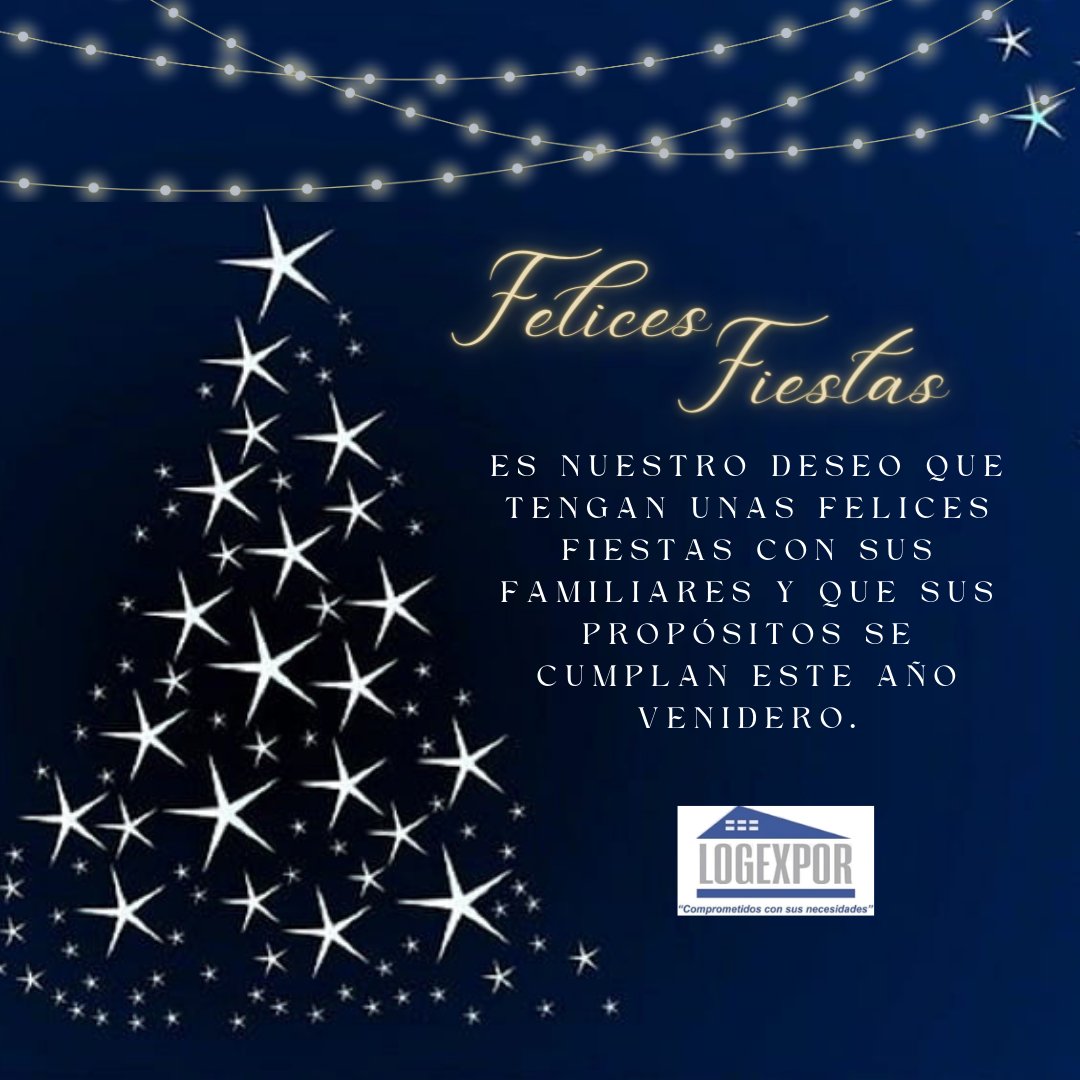 logexpor's tweet photo. ¡Felices Fiestas!
Les desea #logexporsrl #felicesfiestas #navidad #aduana #comercioexterior #depositofiscal https://t.co/P5XmSsOeiw