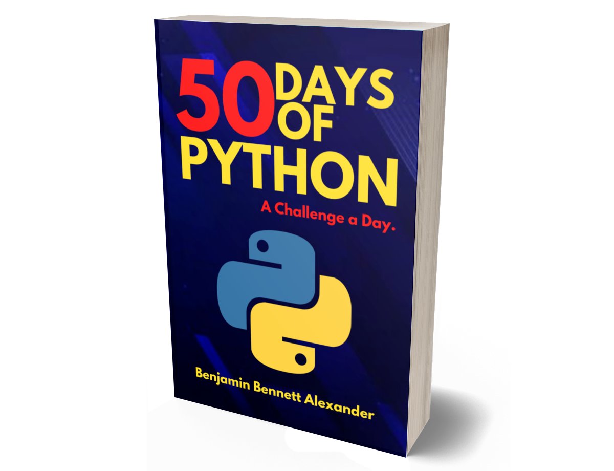 RealBenjizo's tweet image. Python book;

As promised, I will give away free copies of 50 Days of Python to my followers now that we have 6k followers.
You must:
Please &quot;like,&quot; &quot;retweet,&quot; &quot;comment,&quot; and, best of all, &quot;DM&quot; me.