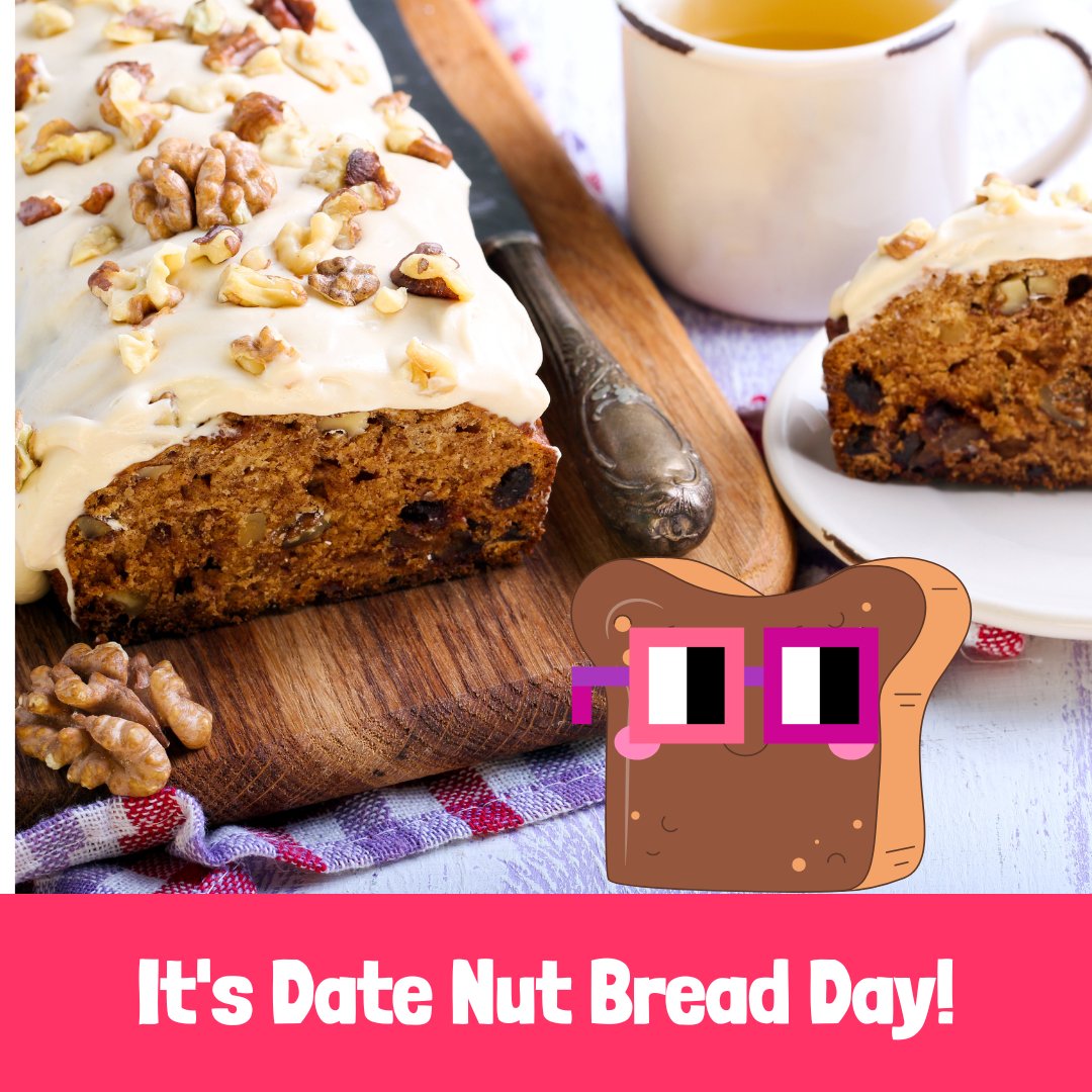 Enjoy #NationalDateNutBread Day. This looks great with a cup of tea! <a href="/foodnouns/">FOODNOUNS DAO ⌐◨-◨</a> @kitchennouncil
