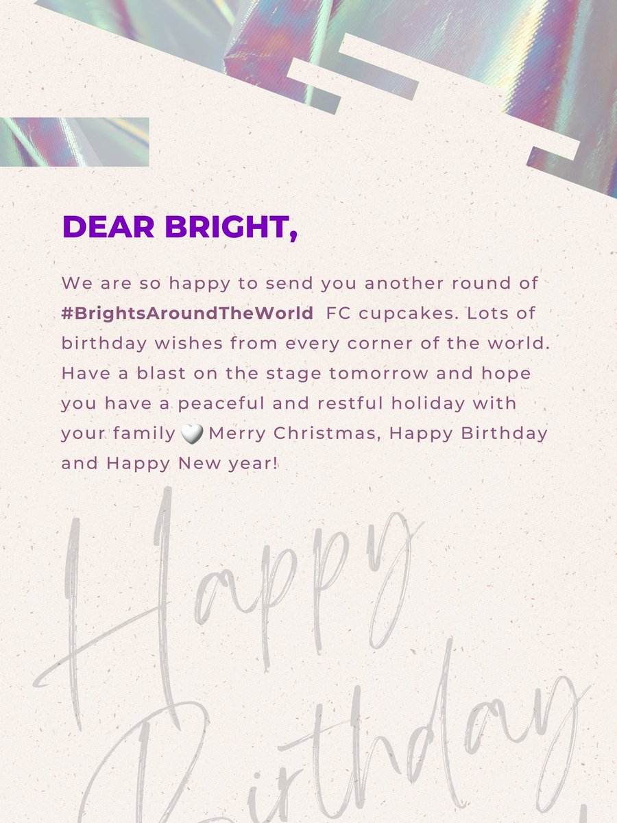 BbrightvcUSFC's tweet photo. We are happy to join with #BrightsAroundTheWorld total 26 FC to send cupcakes 🧁 for our baby Bright tonight
Early happy birthday dear 😘@bbrightvc
#bbrightvc 
#25thBrightDay
#BrightBDPresent2022
#BRIGHTENupTheWorld2022 https://t.co/FZiiJhL4qT