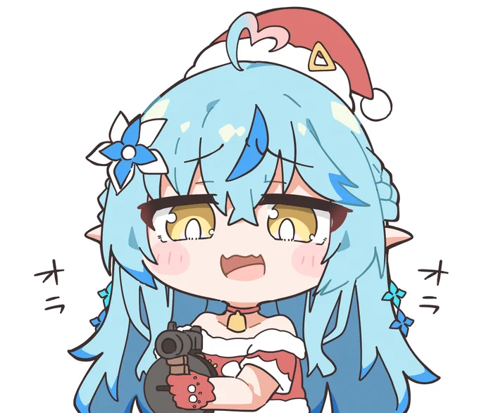 #らみらいぶ #LamyArtメリークリスマスからハッピーニューイヤーまでマシンガン1つでいくラミィちゃん「跪いて愛していると言え!」 
