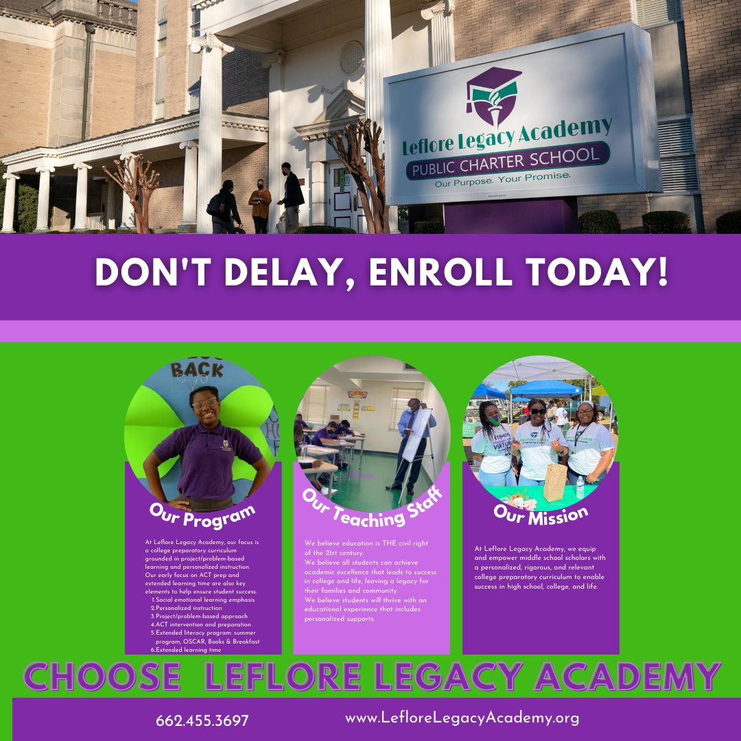 It's Fun Fact Friday! It's a fact that we are currently enrolling 6-8th grade scholars for the 2023-2024 school year! Visit leflorelegacyacademy.schoolmint.net to begin the process today! #LegacyProud #charterenrollment