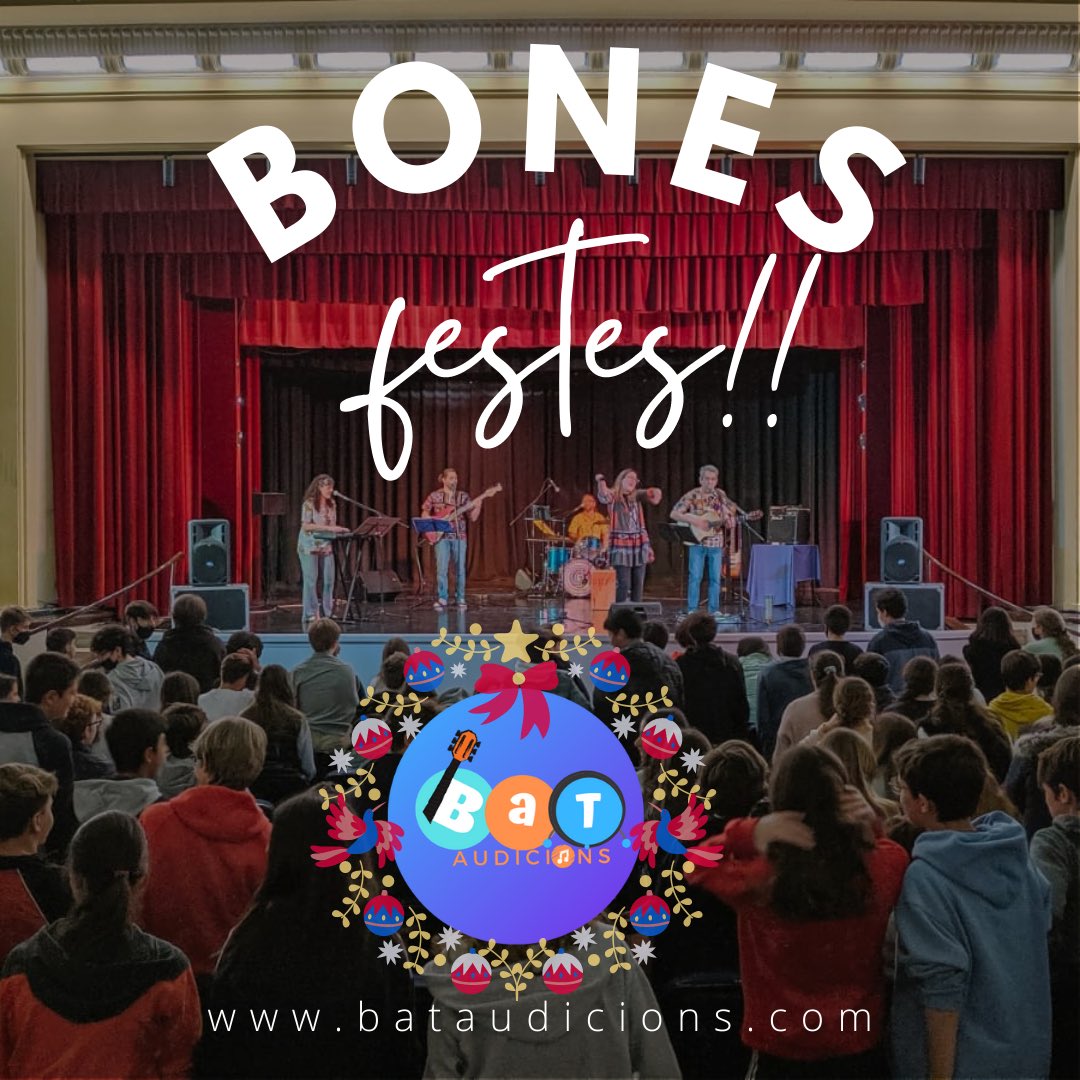 🎵🎄BONES FESTES!!🎵💫⁣
Tot l’equip de Bat Audicions, us desitja unes bones festes plenes de música i alegria!!!⁣
⁣Al voltant de la taula, preparant els àpats, amb família, amb tu mateixi, a la dutxa, pel carrer,  que la música sempre us acompanyi!!!🎶🎵⁣
VISCA LA MÚSICA!!!⁣