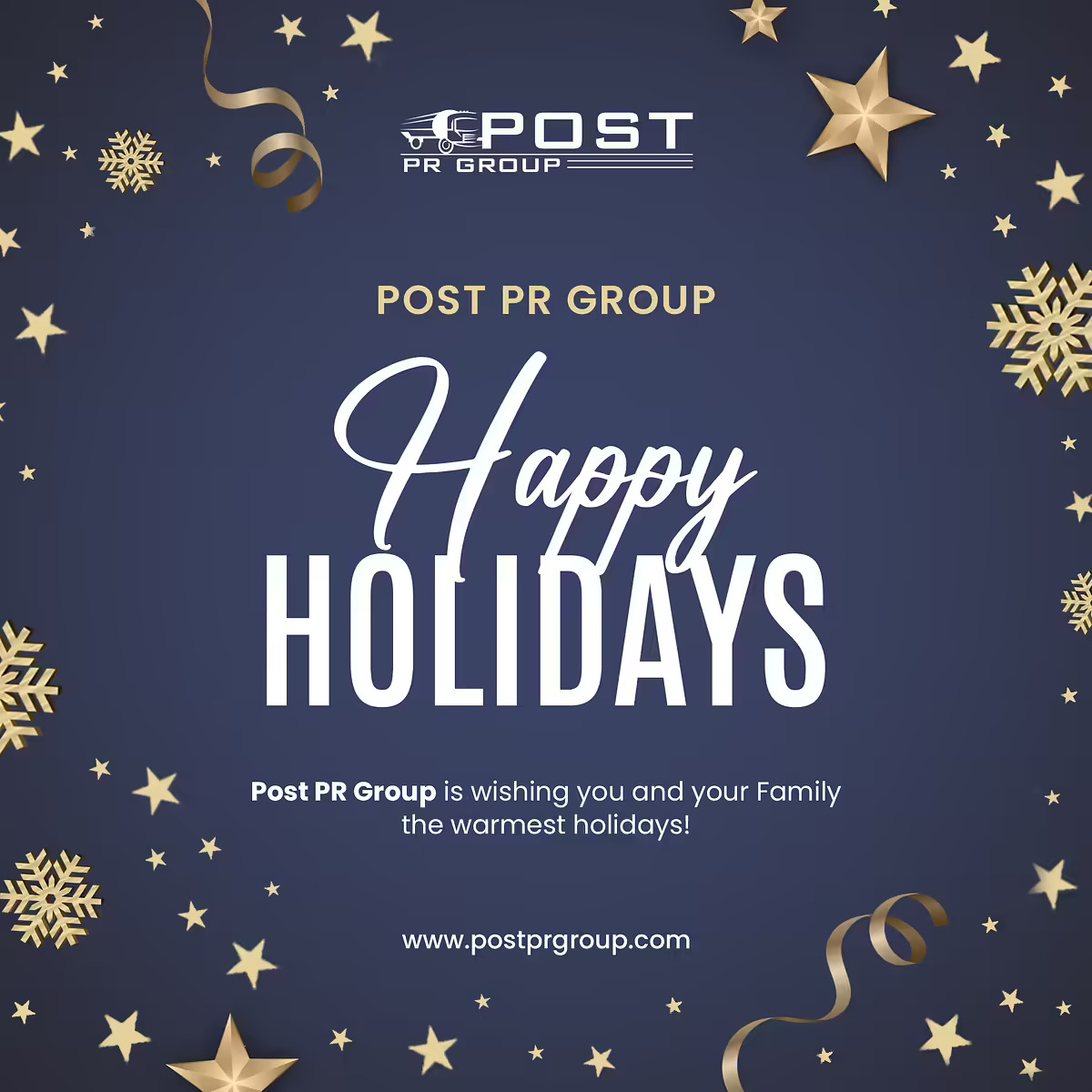 PostPRGroup's tweet image. Happy HOLIDAYS!

Post PR Group is wishing you and your family the warmest holidays!

postprgroup.com