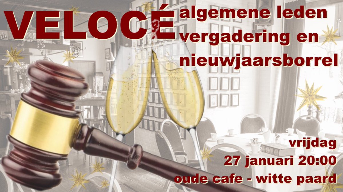 TcVeloce's tweet photo. Reserveer de datum: 
Vrijdag 27 januari 2023 voor Velocé algemene ledenvergadering en aansluitend de Nieuwjaarsborrel.

Daarnaast wensen wij jouw fijn feestdagen en een sportief 2023!

Bestuur Toerclub Velocé Zieuwent
Koen, Maarten, Sanne en Bob https://t.co/UVNv2ReKh1
