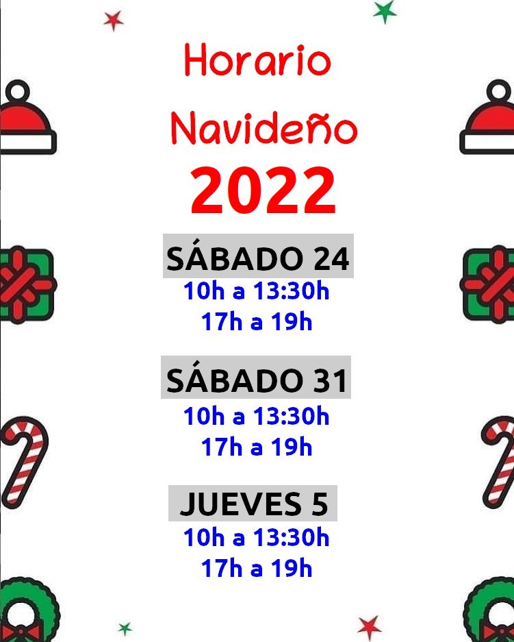 Horario de apertura para estas próximas fechas especiales: