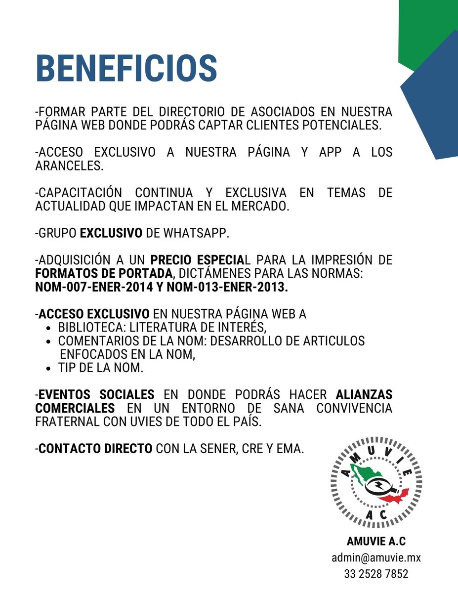 Forma parte de la Asociación Mexicana de Unidades de Verificación, Inspección y Estandarización A.C, mejor conocida como AMUVIE A.C.

¡No te quedes a fuera y afiliate!

ℹ️Para mayor información
📲Whatsapp 33 2528 7852
📧Correo admin@amuvie.mx