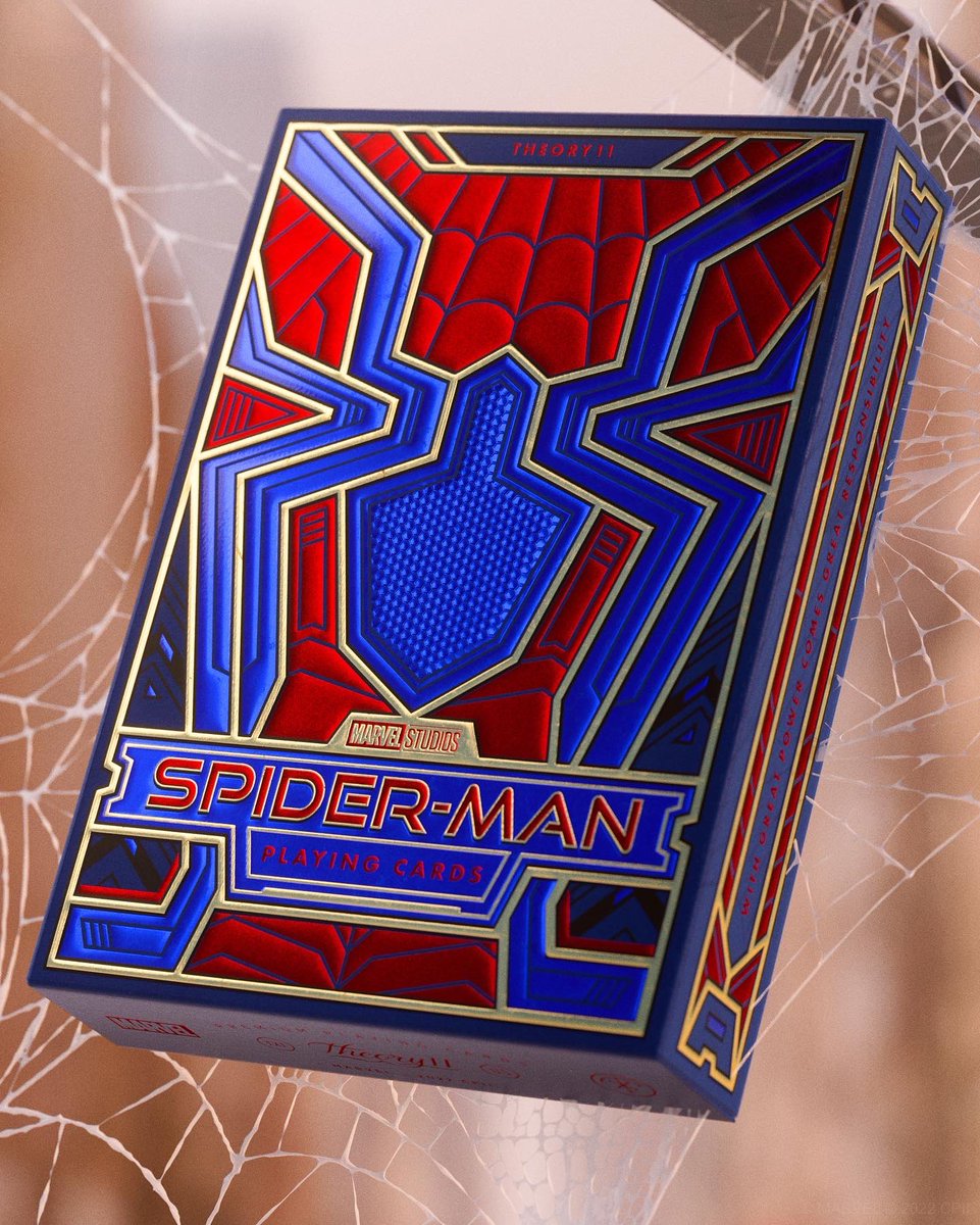 theory11's tweet photo. 🕷️ SPIDER-MAN PLAYING CARDS - Now Available! Featuring ALL of your favorite characters from the movie trilogy! https://t.co/h5fWQsZhSR #spiderman #theory11 https://t.co/wSgdMLD61Q