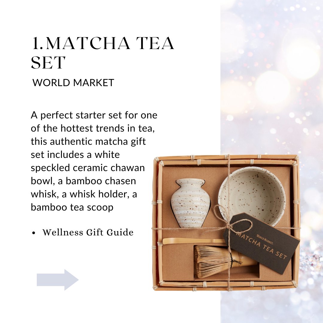 Speckled Ceramic Matcha Bowl and Whisk Tea Gift Set by World Market