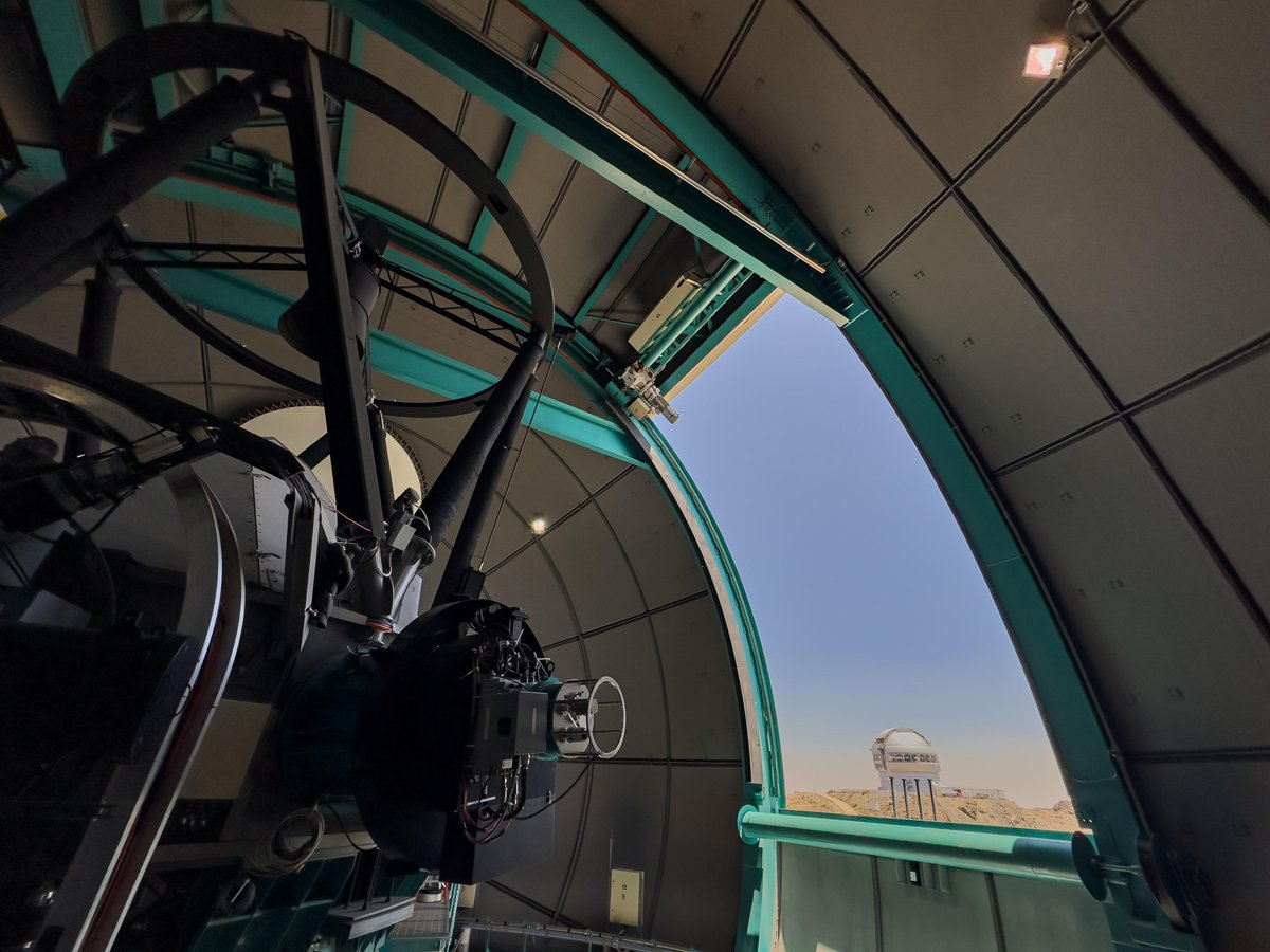 NOIRLabAstro's tweet image. The SOAR Telescope usually undergoes testing on Fridays, but now we are ready to observe 🔭! Nice to see our @GeminiObs South neighbors on Cerro Pachón 💫
#astronomy  #noirlab #telescope #happyfriday
Credit: NOIRLab/NSF/AURA/C.Corco