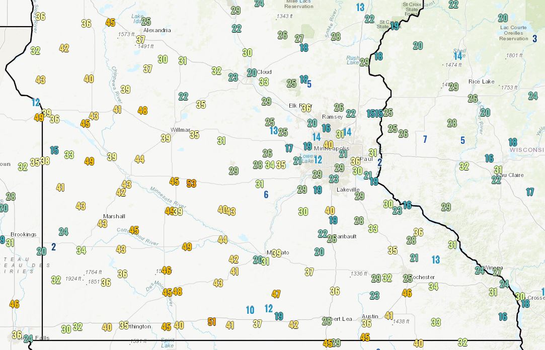 NWS Twin Cities on Twitter "10 AM Observation update. Decreasing
