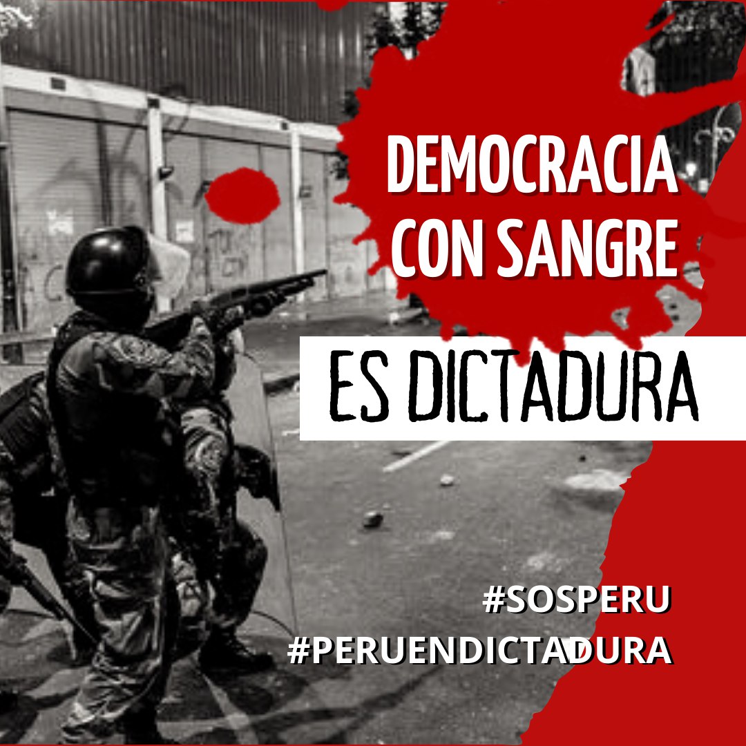 #SOSPERU
#PERUENDICTADURA

El Estado Peruano está matando a su pueblo.