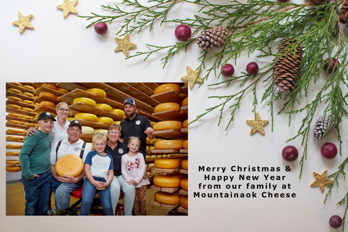 Merry Christmas from all of us at Mountainoak Cheese! We are open until 2 pm on Saturday.