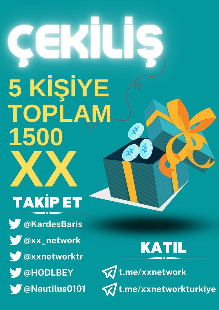 KardesBaris's tweet photo. 5 kişiye toplamda 1500 XXcoin hediye! 

Pazar gecesi 00:00'a kadar

-Takip et
@xx_network @XXNetworkTR  @nautilus0101 @hodlbey @KardesBaris

-Bu tweet'in altına #xx2023contest hashtag'i ile yorum yaz

Telegram'da https://t.co/Dl2YJJaVXq ve https://t.co/CQ3tNvrXyf gruplarına katıl https://t.co/6R0rwDc2bs