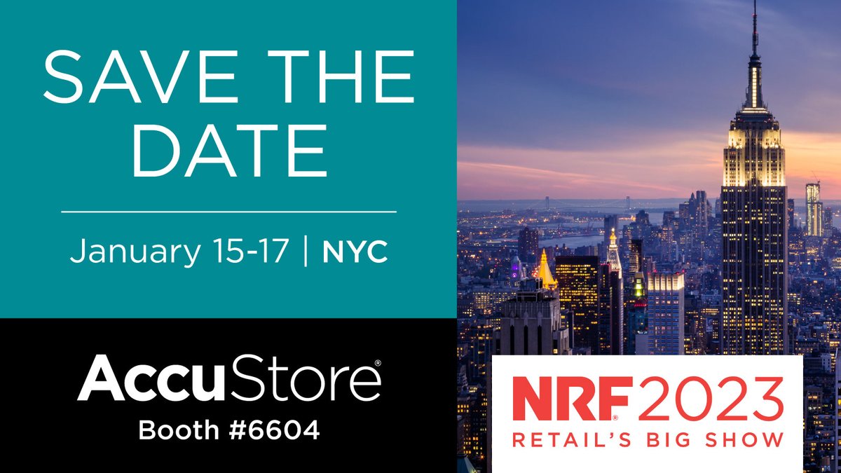 accustore's tweet photo. Click here for 20% off your @NRFnews pass and see what the AccuStore team will bring to The Big Show. https://t.co/OjTXESR0Bm #NRF2023 #retail #retailinnovation #retailsfuture https://t.co/47GC8aeW3K