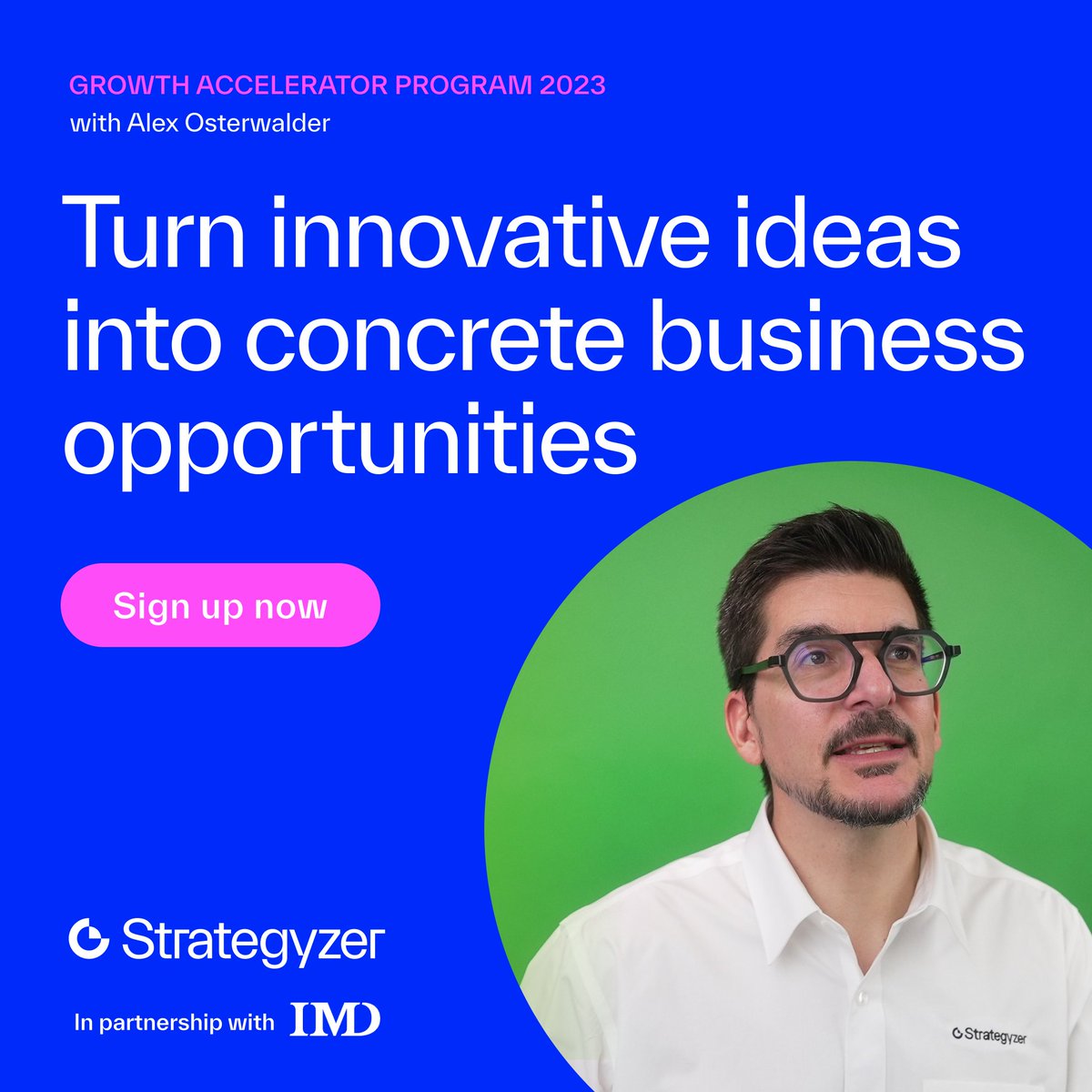 nextgenCIO's tweet photo. ICYMI: Strategyzer founder and CEO, @AlexOsterwalder joins IMD as co-director of their Growth Accelerator Program.

IMD’s new seven-week Growth Accelerator program will show you how to 
systematically test and develop new ideas.

Learn more and apply her… https://t.co/F8X3ENZUFp