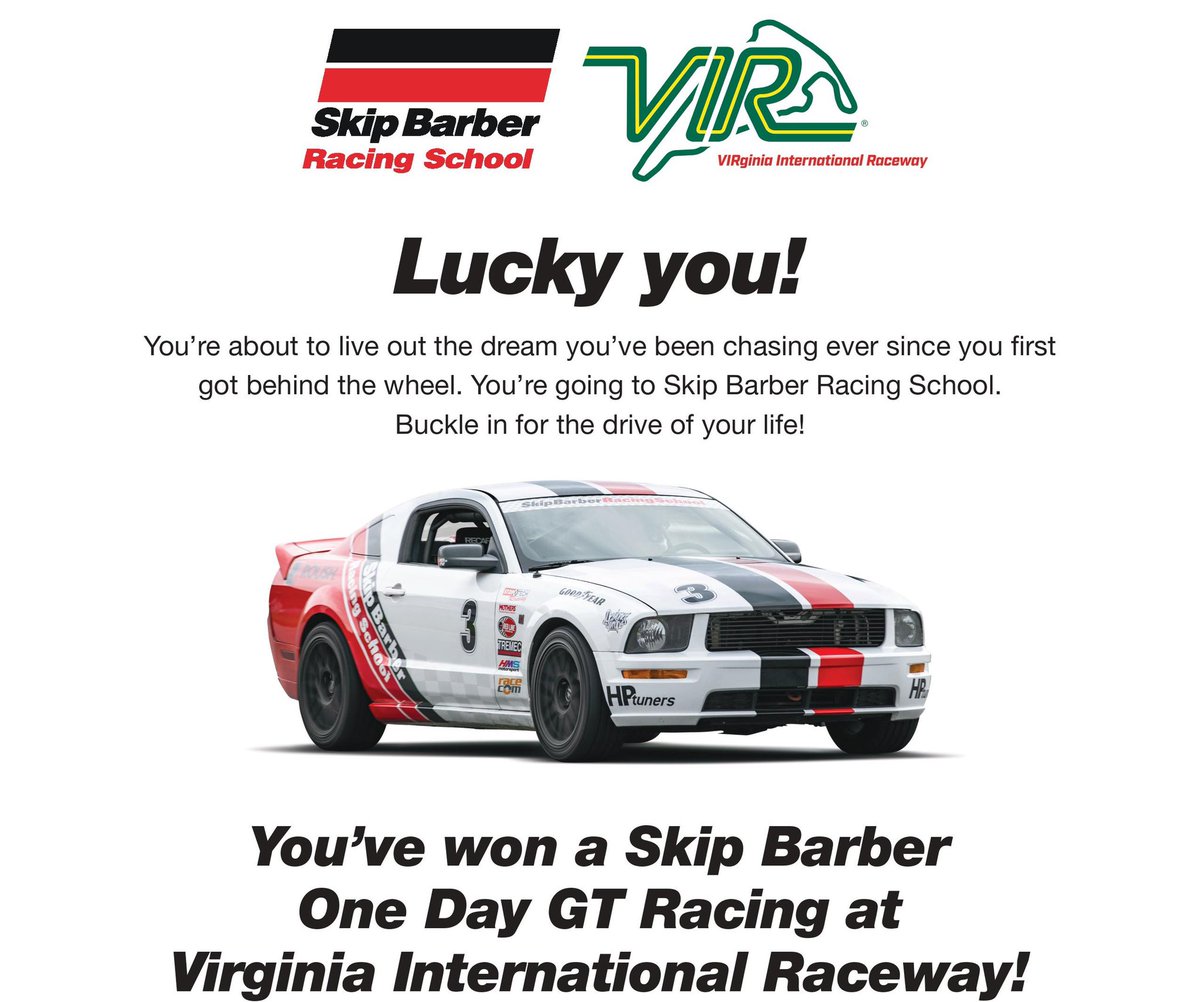 On the 10th day of VIRmas, VIR gave to me, a chance to win a <a href="/SkipBarberRS/">Skip Barber Racing School</a> One Day GT Race School!  #12DaysofVIRmas 

How to enter for a chance to win:
1. RT &amp; Like this Tweet ❤️ 
2. Follow VIR 📲