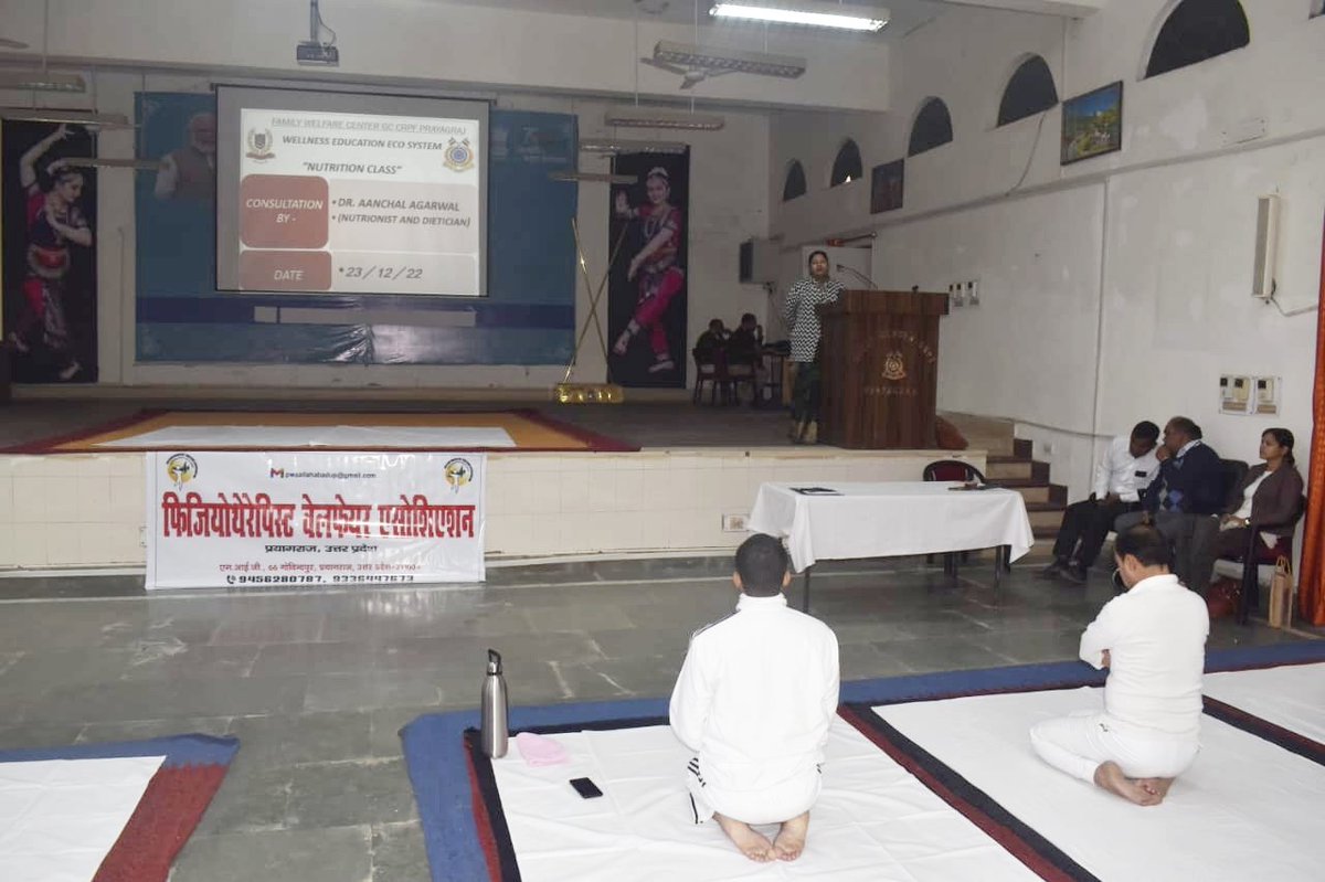 Dr.Aanchal Agarwal Nutrionist एवं
Dr. Deepti Yogeshwar Physiotherapy,ने GC के RCWA में क्रमशः न्यूट्रीशन व योगा के विषय में जानकारी प्रदान की,उक्त कार्यक्रम में श्री सुभाष बाजपेयी,DC Welfare,श्री डी एन बोराना, AC, एवं सभी कार्मिको ने हिस्सा लिया ।