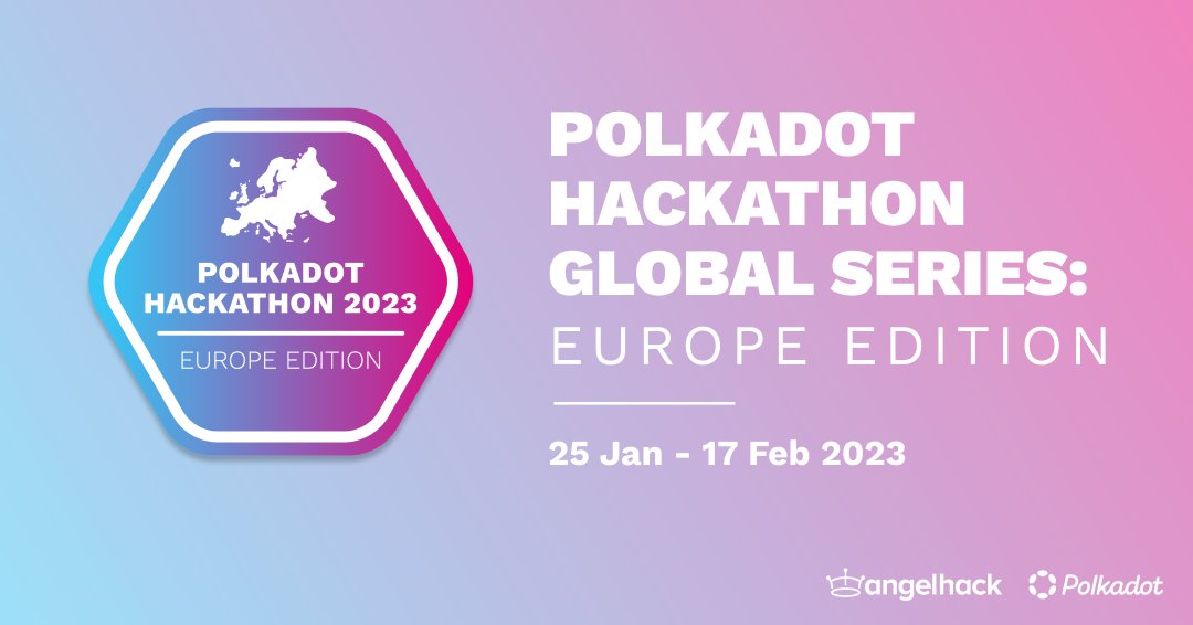 AngelHack's tweet photo. 📣 The Polkadot Hackathon Global Series is back - bigger and better.

This three-week program continues from June 2022’s Polkadot North America Hackathon as we move to our next region, Europe! 🏰 

Register now ➡️ https://t.co/nT8zHVP6NT https://t.co/2MdlRYh498