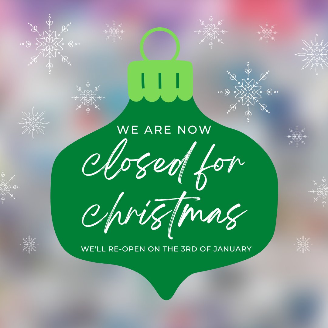 We're now officially on #holiday for #Christmas &amp; will be back open on the 3rd of January!🎄

We're off to enjoy some mince pies &amp; get into the festive spirit🎅👏