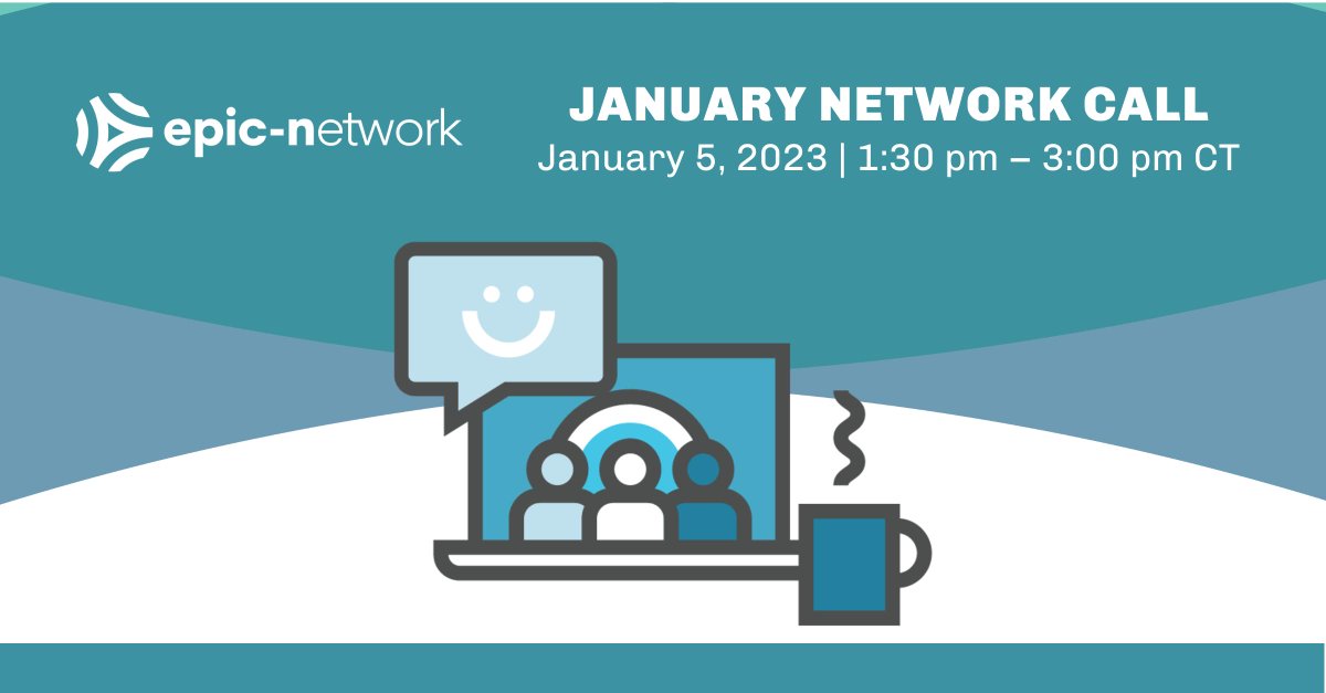 EPICNtweet's tweet photo. EPIC-Network Call – Thursday, January 5, 1:30-3:00 pm CT
We encourage anyone interested in supporting, starting, or improving an #EPICprogram to attend.
RSVP: https://t.co/LVI05bzrWx
#epicn #epicnetwork #epicprojects #epicmodel #networkcall #monthlymeeting #zoom #connect https://t.co/9w31ZKr3pP