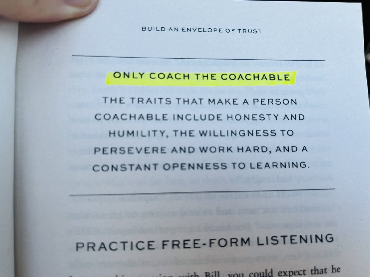 There’s often a debate around ‘being coachable’. If your answer is “It depends on who the coach is.” You’re not coachable. Being coachable is about an openness to learn from anyone.