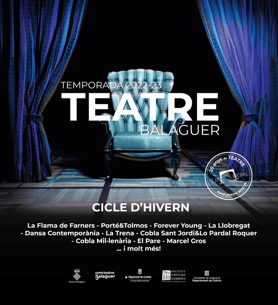 I si regalem #CULTURA per aquestes festes? Per Nadal o Reis, regala cultura, regala #Teatre 

#TeatreBalaguer 

#SomriuBalaguer #SomCultura #SomTeatre #SomMusica #SomDansa #Balaguer
