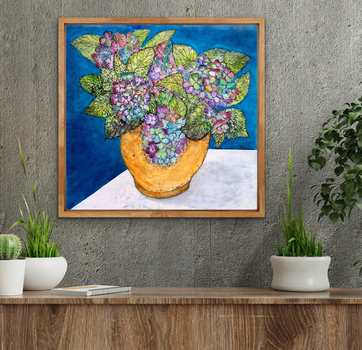 Jyistar's tweet photo. “Dried Hydrangeas in Vase” by JYIArtworks. Prints https://t.co/zdGLbi27aZ https://t.co/8KlsuX2ba9