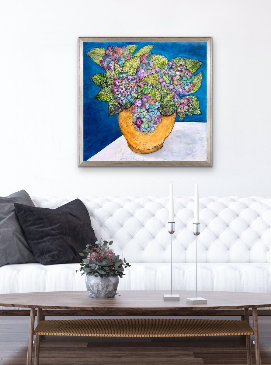 Jyistar's tweet photo. “Dried Hydrangeas in Vase” by JYIArtworks. Prints https://t.co/zdGLbi27aZ https://t.co/8KlsuX2ba9