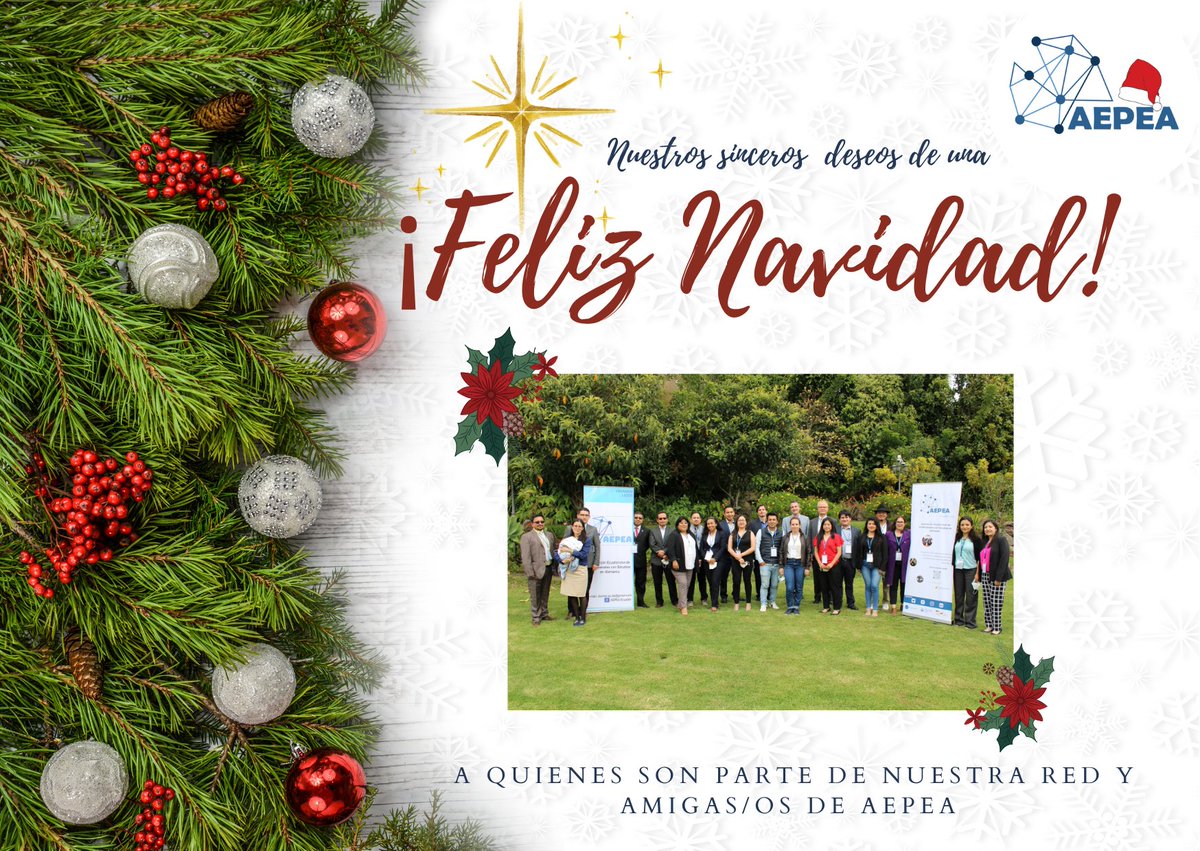 AepeaE's tweet photo. La Asociación Ecuatoriana de Profesionales con Estudios en Alemania queremos desearles un sincero saludo de Feliz Navidad a todas/os Alumni de Alemania en Ecuador, Instituciones amigas y miembros de AEPEA.
¡Felices Fiestas! 
.
.
.
#AEPEA #CreandoLazos #Navidad2022 #alumnialemania https://t.co/Oh43bi7tZY