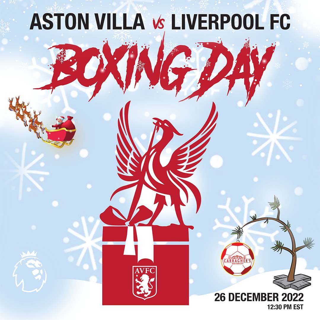 CarrasNYC's tweet photo. All I want for Christmas is______๐
.
๐ #premierleague
๐ #astonvilla
๐ Boxing Day
โฐ 12:30 pm EST
๐17 John Street #NYC
๐ป #Carraghers
๐ https://t.co/i4HhhtelFC
.
#LFC #Liverpoolfc #lfcsupporters #kopites @NYCKOPITES https://t.co/y58s3KnFTc
