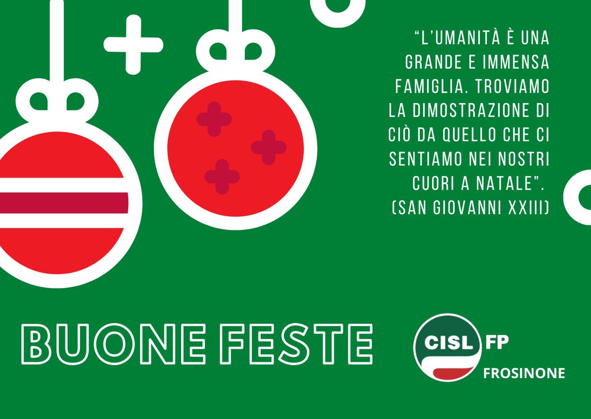 CislFpFrosinone's tweet photo. 🎄🌟𝗕𝘂𝗼𝗻 𝗡𝗮𝘁𝗮𝗹𝗲 𝗲 𝗯𝘂𝗼𝗻𝗲 𝗳𝗲𝘀𝘁𝗲 𝗱𝗮𝗹𝗹𝗮
𝗖𝗶𝘀𝗹 𝗙𝗽 Frosinone
“L'umanità è una #grande e immensa #famiglia. Troviamo la dimostrazione di ciò da quello che ci #sentiamo nei nostri cuori a #Natale.”
(San Giovanni XXIII)
#ilmiolavorovale #Natale2022 https://t.co/QoUO8CXVX4