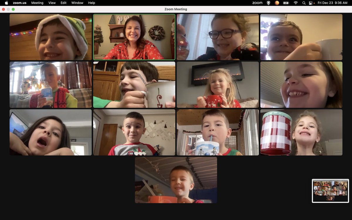 Nothing’s better than zooming in your pajamas! Kindergarten celebrated the first VID day with hot chocolate &amp; Christmas stories.❄️