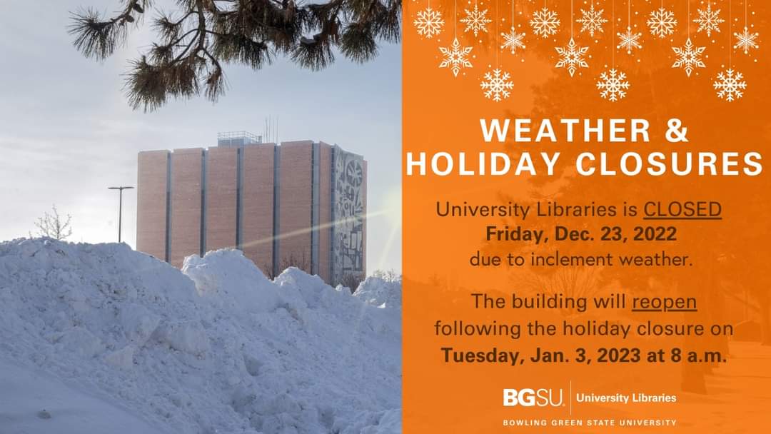 We are closed today, December 23, 2022. We will be open again January 3, 2023.