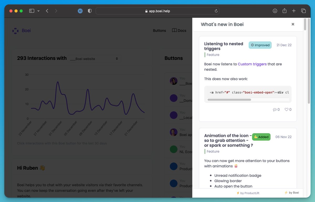 R_ubenBuijs's tweet image. 👉 Share the latest updates with your users without jumping outside your app or website.

✅ Just delivered the Changelog Sidebar for ProductLift.dev

#buildinpublic #makersneakpeek