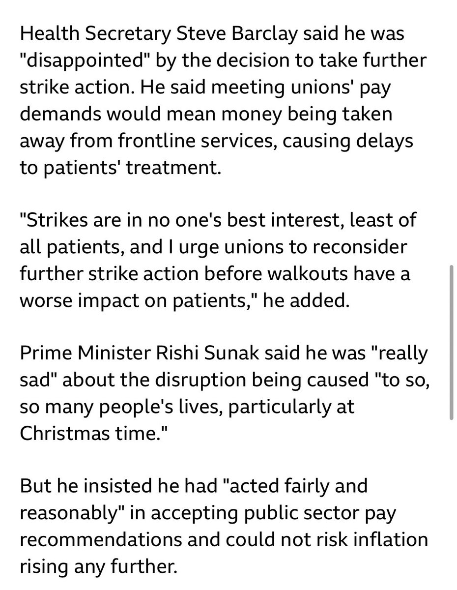 You’re disappointed Steve Barclay? How do you think we feel when you won’t even sit at the table and discuss matters?
Rishi Sunak is ‘sad’ about it? A common feeling amongst nurses when we can’t give patients the care they deserve due to underfunding!
#rcn #strikes #NursesStrike