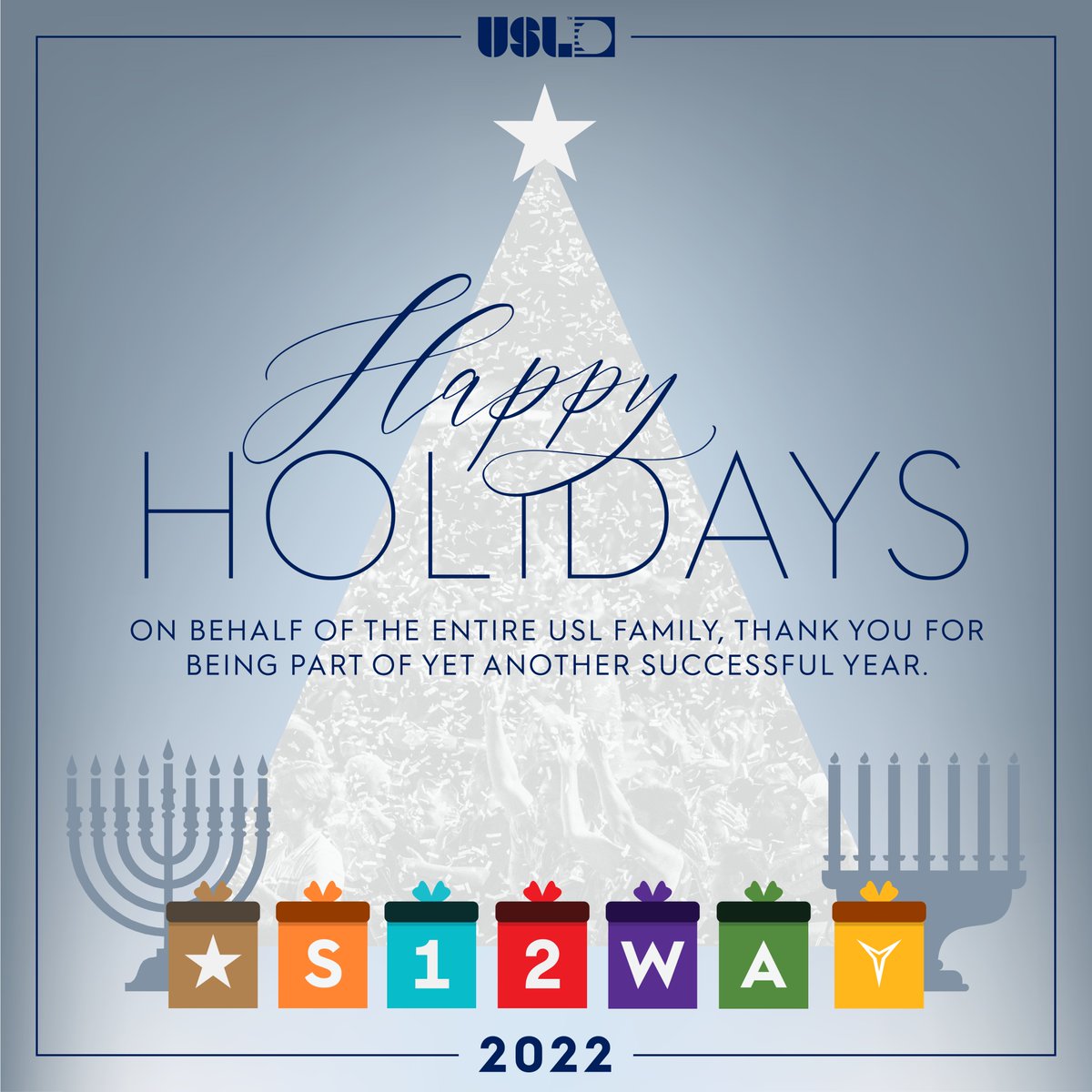 USL_HQ's tweet photo. From our family to yours, we want to wish you a happy holidays! 🎁 https://t.co/PpJwfCpGwg