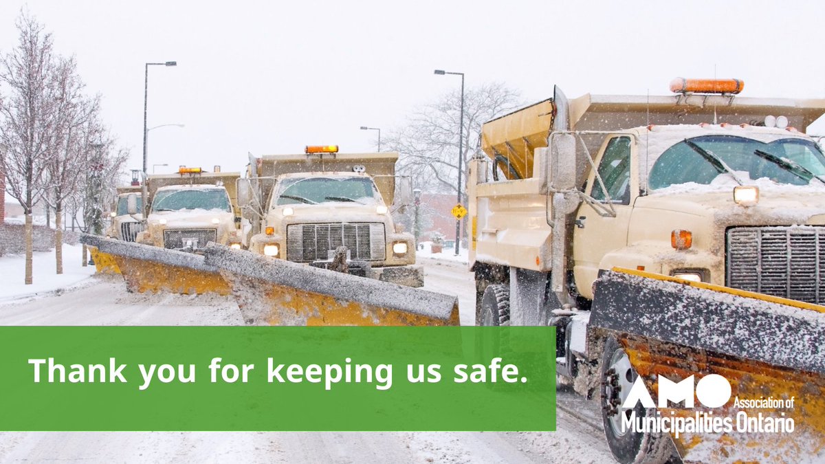 AMOPolicy's tweet photo. A big thanks to the many frontline municipal staff who are working working 24/7 to get us through this pre-holiday storm. We wish you and your families a happy and safe holiday season. #ONStorm https://t.co/YL8FZJzhNa