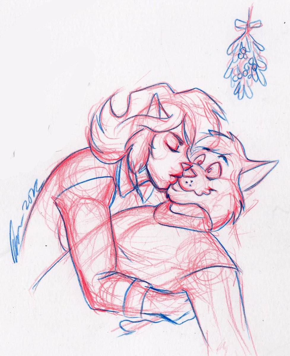 MadameFluffy's tweet photo. Holiday smooches shared between my fave SK ships. XD
SK: TRS was created by the Tremblay Bros for Hanna Barbera Cartoons Inc. Fanart a la yours truly! :)
#SWAT_Kats #fanartfriday #Christmas #mistletoe #sketches #Jake_Clawson #Calico_Briggs #Felina_Feral #LtCommnaderSteele https://t.co/nyL9FwxBtG
