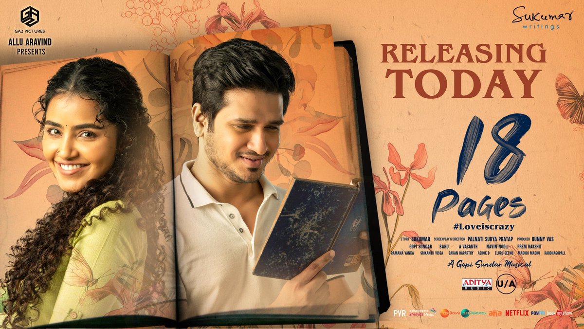 project_AR16's tweet photo. #18Pages review :
Good story but there’s lot to develop in Post production which made audience uncomfortable . @actor_Nikhil could perform better @anupamahere is a charm . #7arts #Sarayu is the major humour generator
Overall watchable 
Rating:3/5 https://t.co/NwZjyX6pVQ