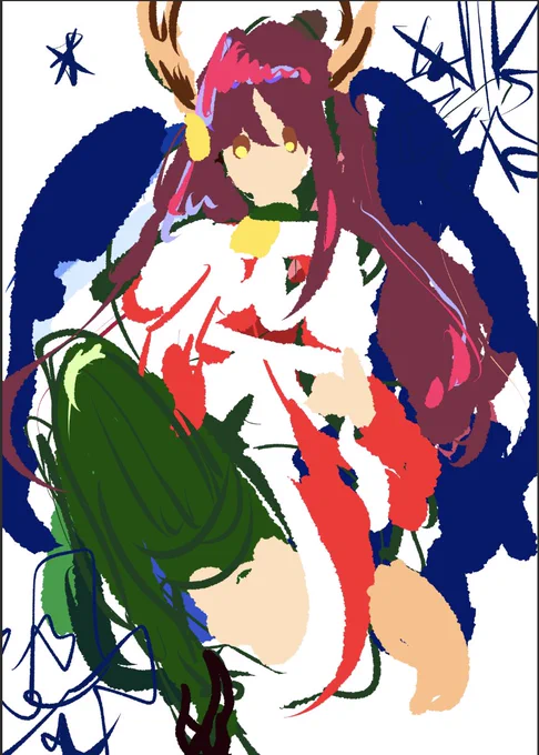 練習とか違う絵柄の研究も兼ねてるのでいつもと違う描き順も試してみたり 
