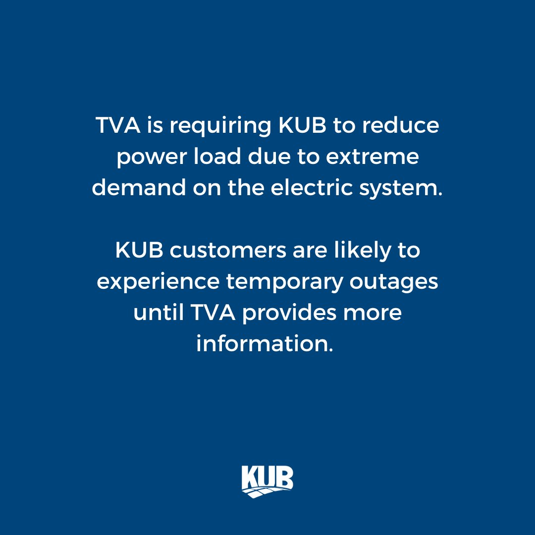 Knoxville Utilities Board on Twitter "TVA is requiring KUB to reduce