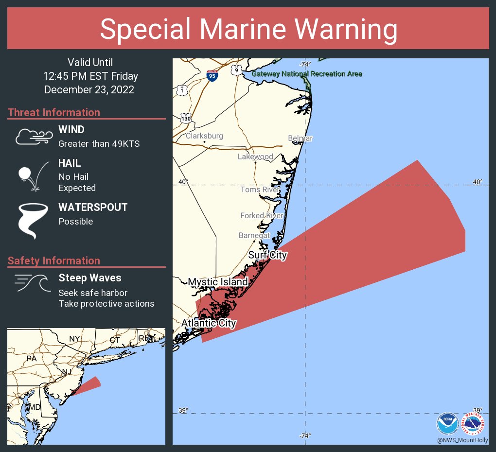NWS Mount Holly on Twitter "Special Marine Warning including the