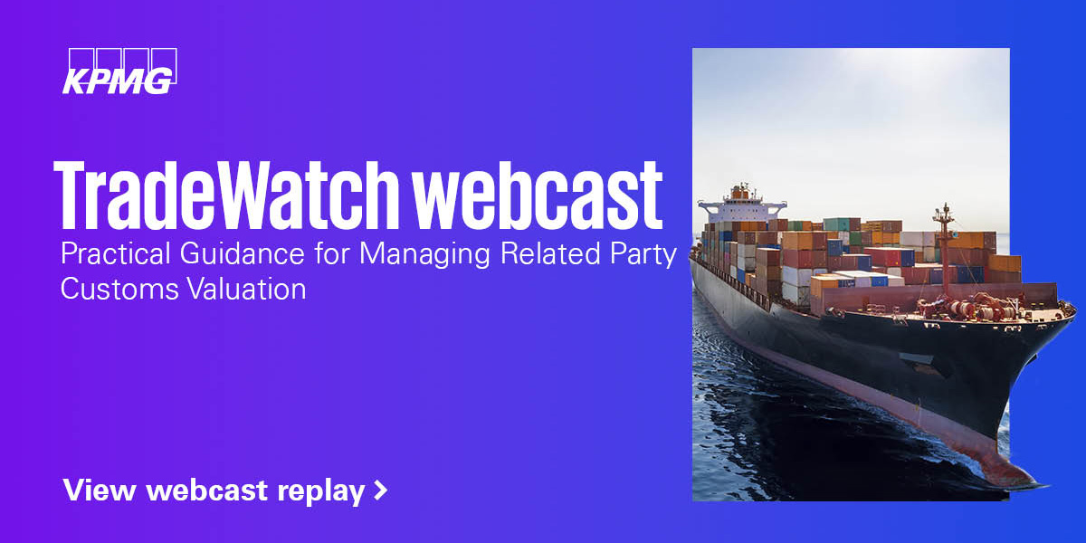 KPMGUS_Tax's tweet photo. Stay up to date on party customs valuation and #TransferPricing compliance with #KPMGTax professionals. Watch the TradeWatch webcast replay to hear more: #TradeCustoms
https://t.co/shiY9fCCwn https://t.co/wN60oowjlz