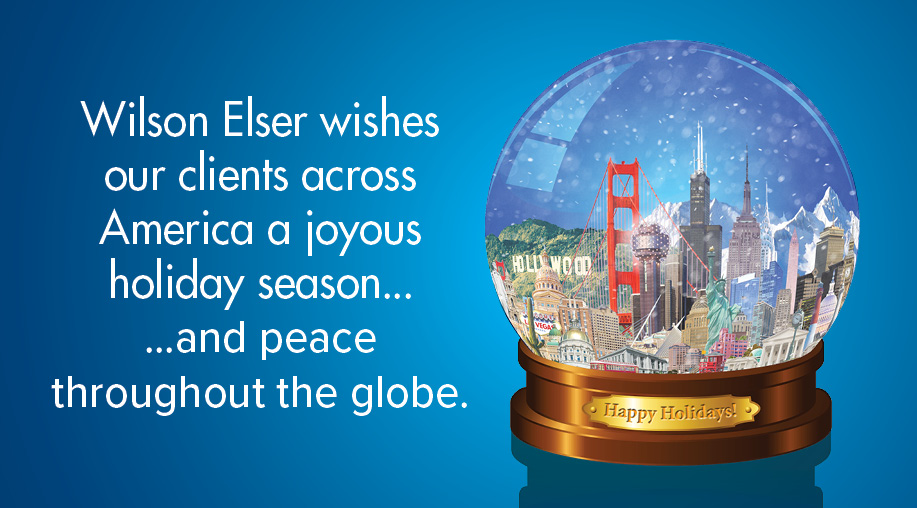 WilsonElser's tweet photo. Wishing everyone a joyous holiday season! #WilsonElser https://t.co/o0AhMtUp3i