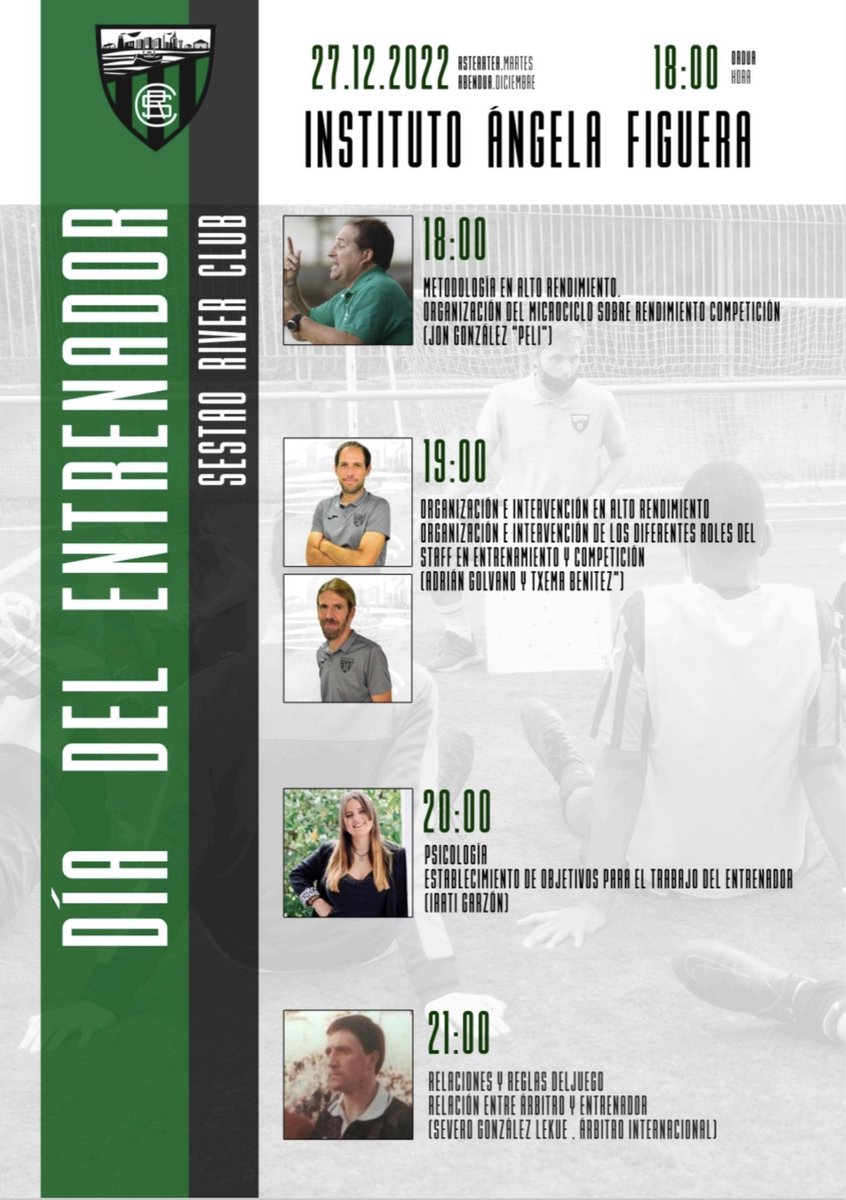 🟢⚫ #Base_SRC 

📸 El próximo martes 27, celebraremos el día del entrenador, al que asistirán nuestr@s mayores activos (l@s entrenadores fútbol base). 

💪 No podemos tener mejor cartel!!

#mistereguna 🟢⚫️