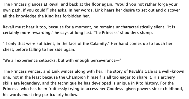 BoTW fic for the <a href="/JoRZine/">Journey of Remembrance Zine</a>! 

In Rito Village, Princess Zelda and her Champion bond over shared frustrations — at the expense of Link.

 AO3 link 👇👇👇