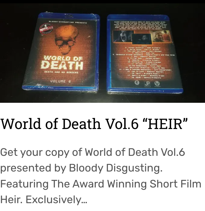 FatalPictures's tweet photo. @BDisgusting presents @WOD_Film Vol.6! Featuring The Award Winning #HEIR from #FATALPICTURES

Get yours now while supplies last! Only 8 copies left! @MoreHorror @SethMetoyer 

Exclusively @ https://t.co/BYMD9BCEnG https://t.co/Mhk7zjZ67f