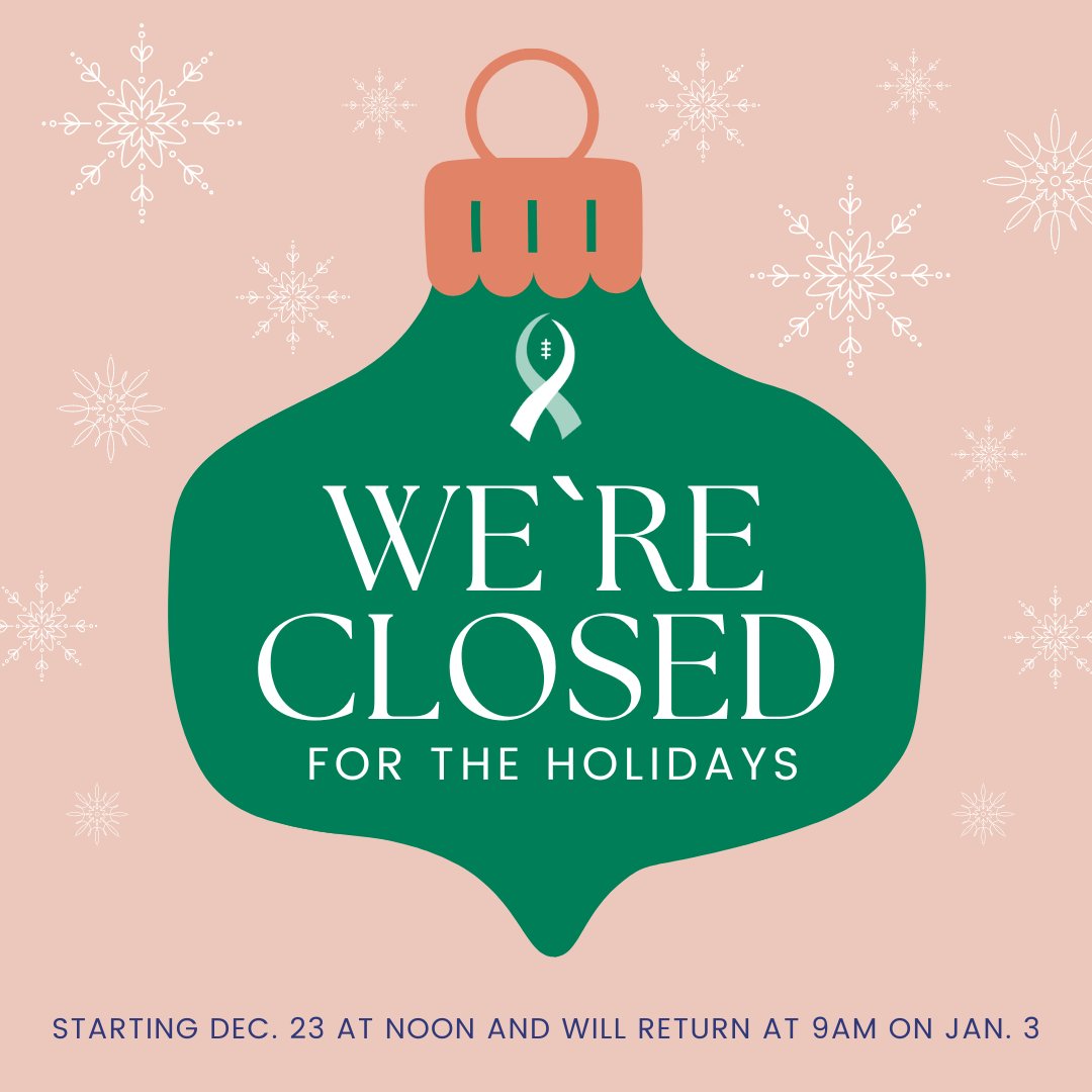 Our office will be closed starting today at noon so our staff can enjoy the holidays with family and friends. We will reopen in the New Year on January 3rd at 9 am. We hope you have a safe and warm holiday!
